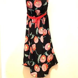 Strapless floral dress by Anthropologie